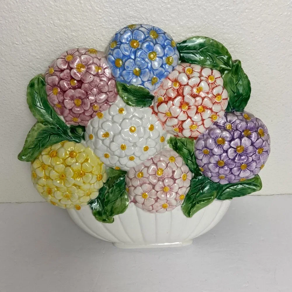 Majolica Flowers Wall Art Handmade Hand Painted Italian Artisans